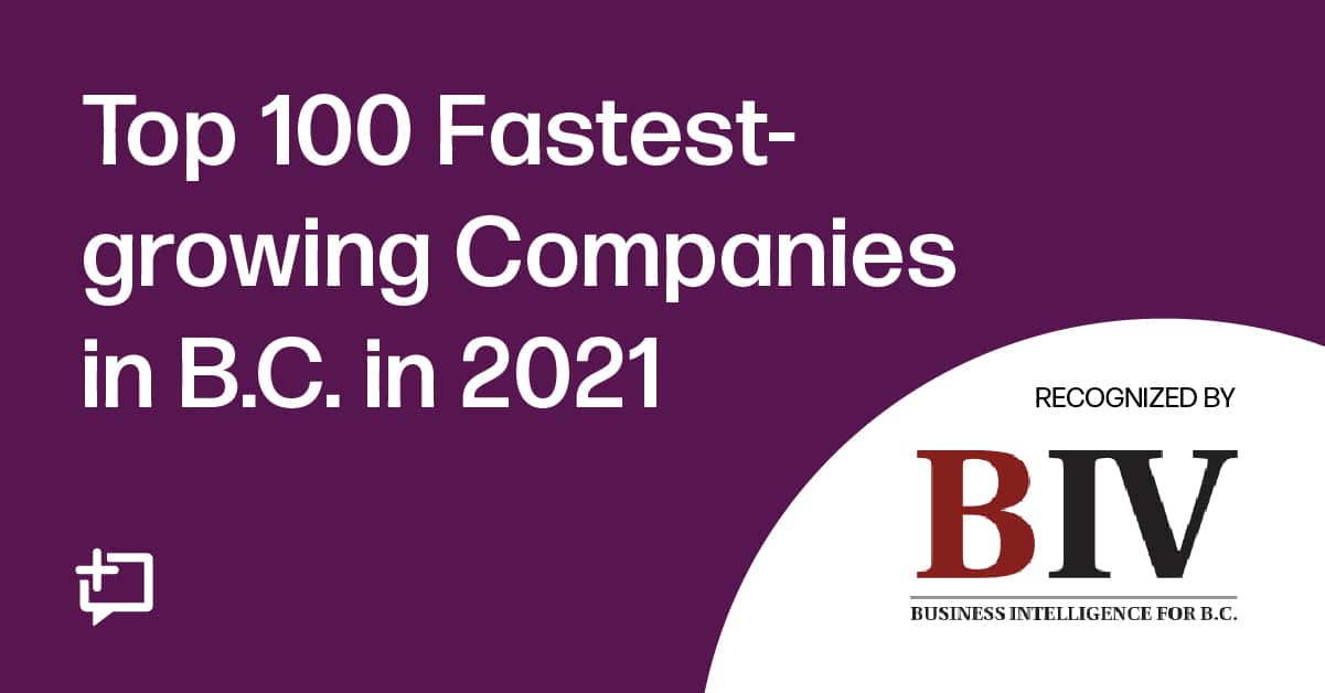 Featured image for “ThoughtExchange named in Business in Vancouver’s Top 100 Fastest Growing Companies in B.C. 2021 list”